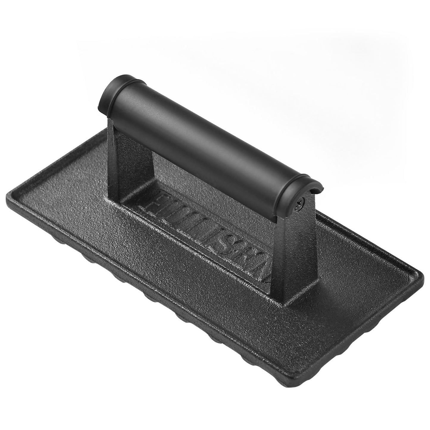 HULISEN 6-Inch / 8.8-Inch Pre-Seasoned Cast Iron Burger Press - Heavy Duty Grill Press with Heat Resistant Handle