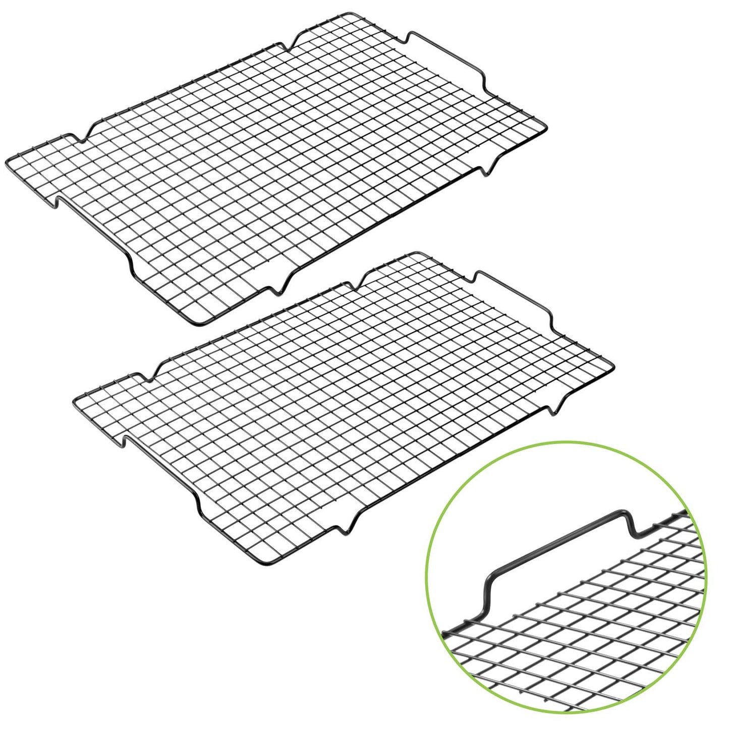 HULISEN Cooling Rack 2 Pack / 4 Pack - 16" x 10" Nonstick Baking Rack with Handles