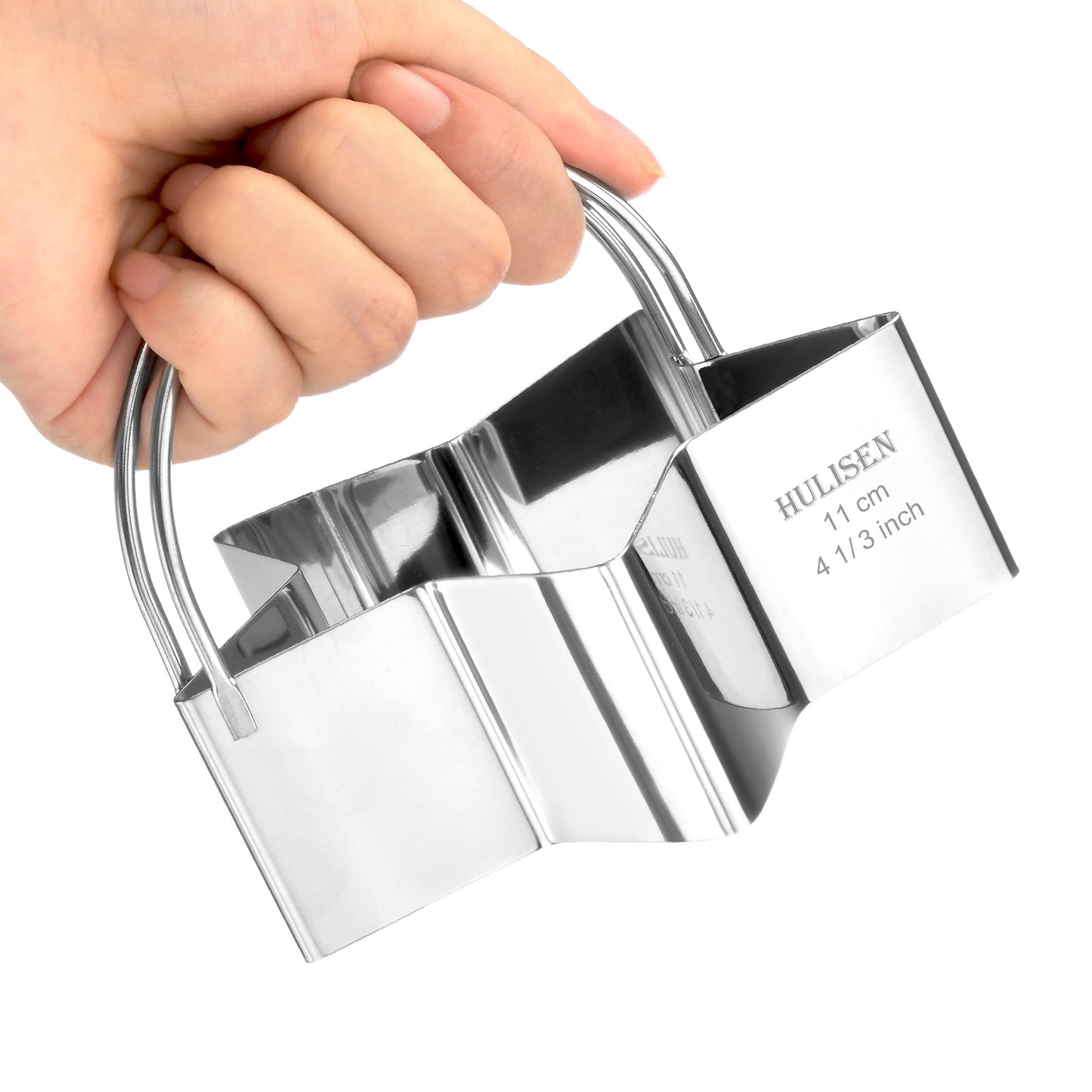 HULISEN Star Cookie Cutter Set - 5 Pieces, Stainless Steel Biscuit Cutters with Handle