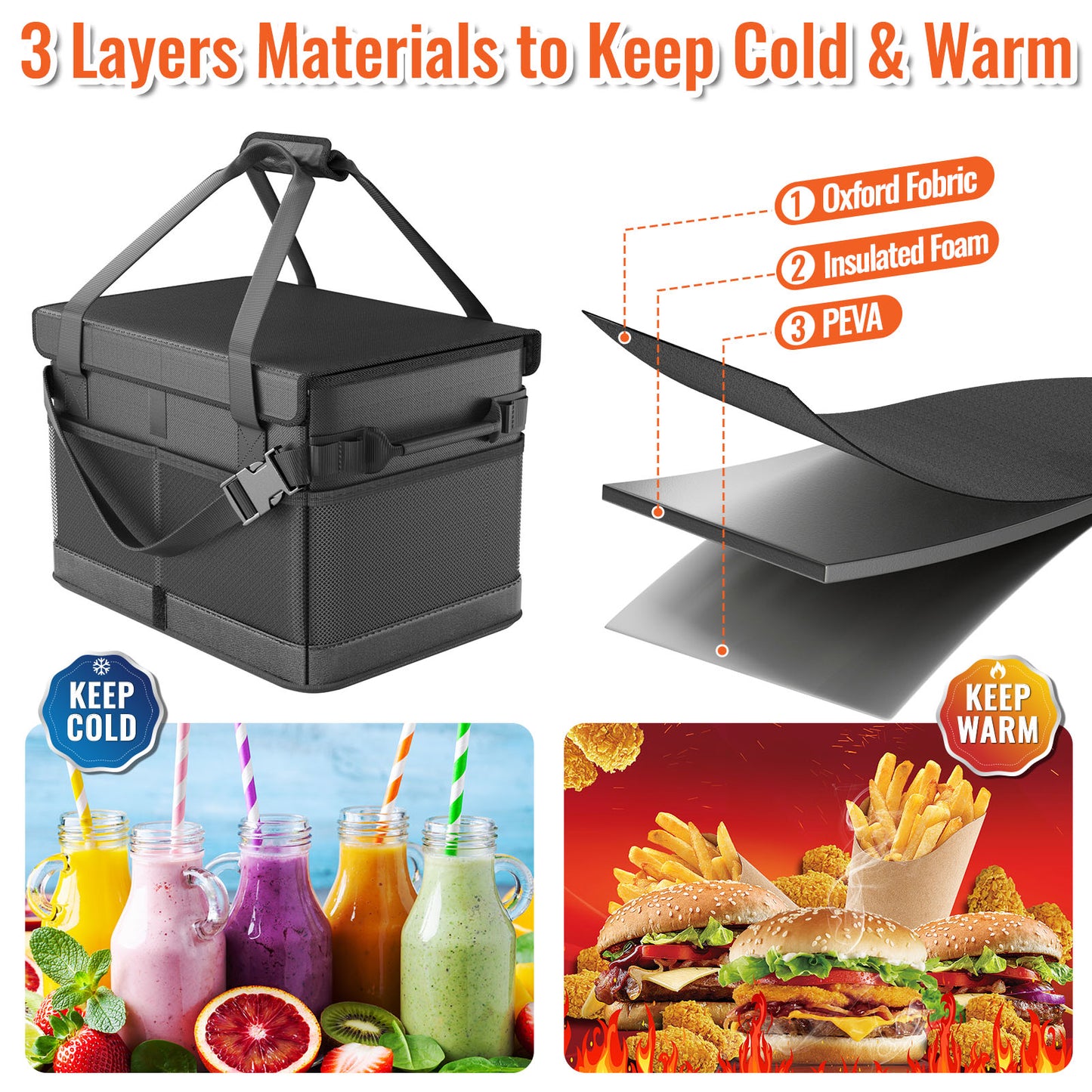 HULISEN Large Grill Caddy with Lid and Paper Towel Holder - BBQ Picnic Caddy for Camping & Travel