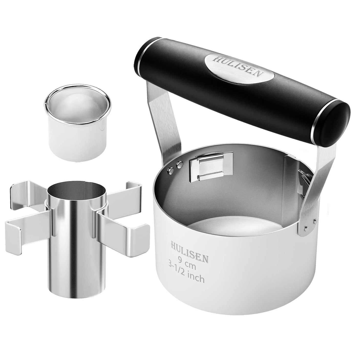 HULISEN 3.5" Donut Cutter with Removable Center - Stainless Steel Doughnut Cutter with Soft Grip Handle