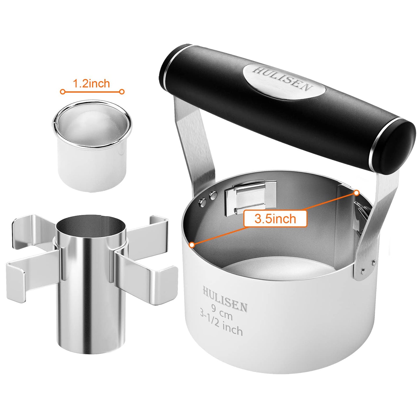 HULISEN 3.5" Donut Cutter with Removable Center - Stainless Steel Doughnut Cutter with Soft Grip Handle