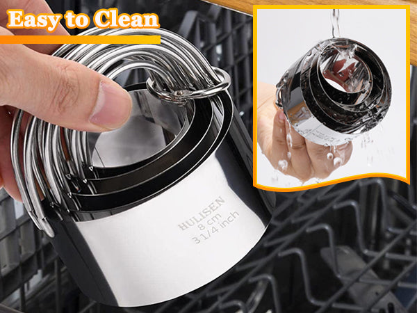 HULISEN Stainless Steel Baking Tool Set - Pastry Scraper & Dough Blender & Flour Duster & 5-Piece Biscuit Cutter