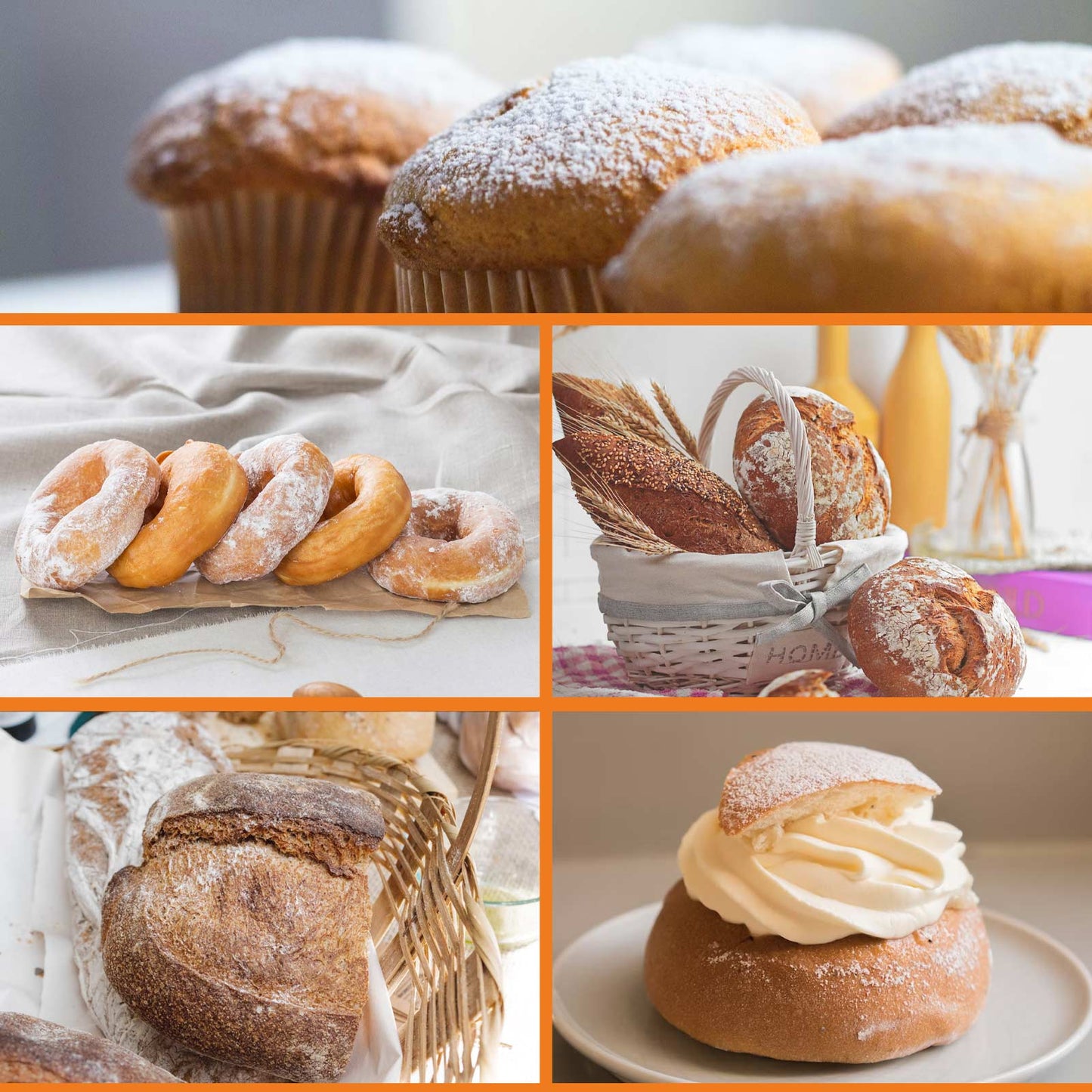 HULISEN Stainless Steel Baking Tool Set - Pastry Scraper & Dough Blender & 3 Cup Flour Sifter & 5-Piece Biscuit Cutter