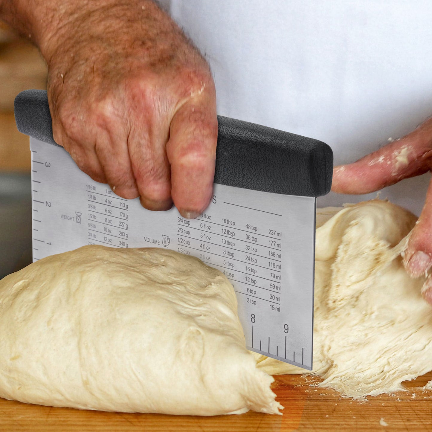 HULISEN 10-Inch Bench Scraper for Baking - Large Stainless Steel Dough and Pastry Scraper