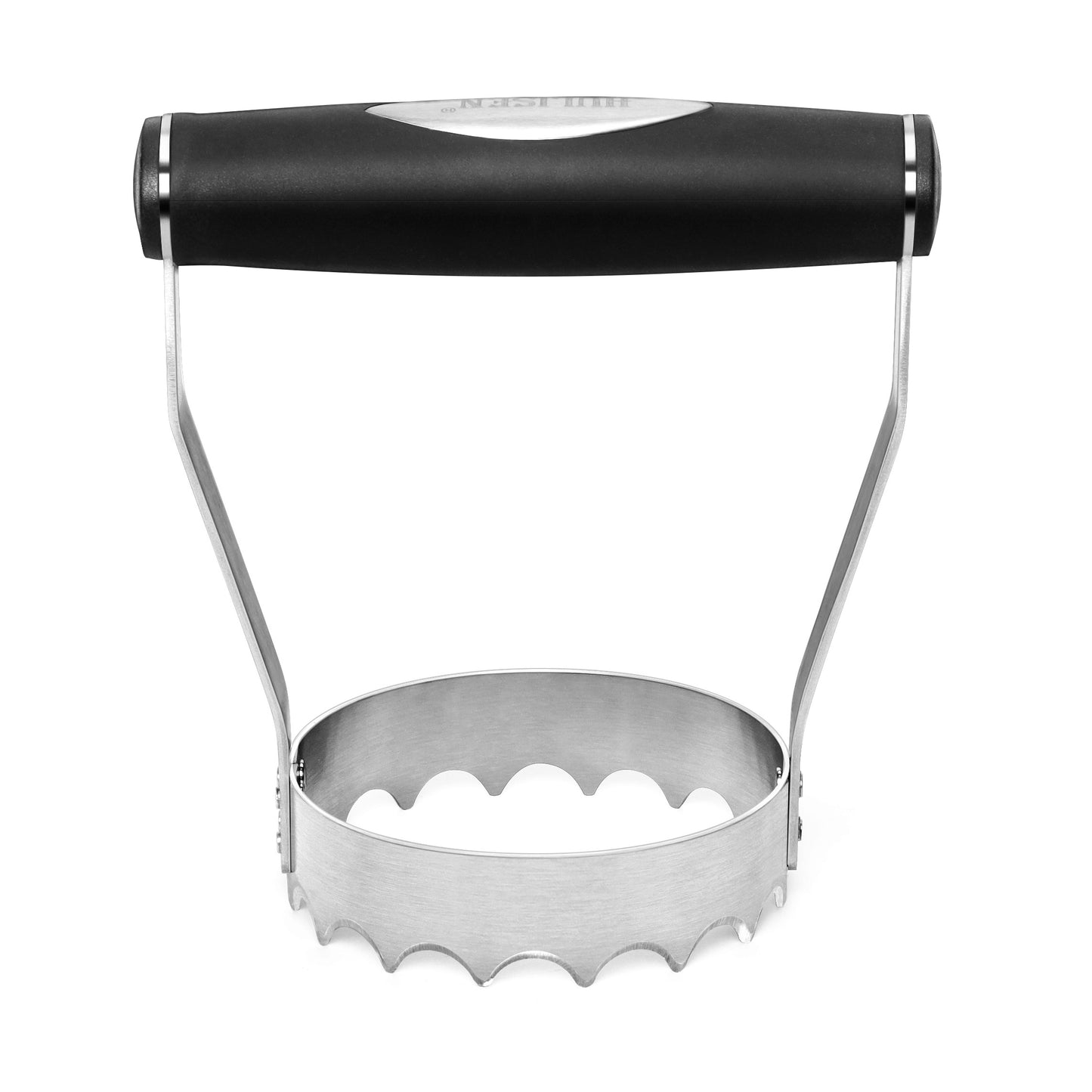 HULISEN Serrated Food Chopper - 3" Stainless Steel Hand Chopper with Grip Handle