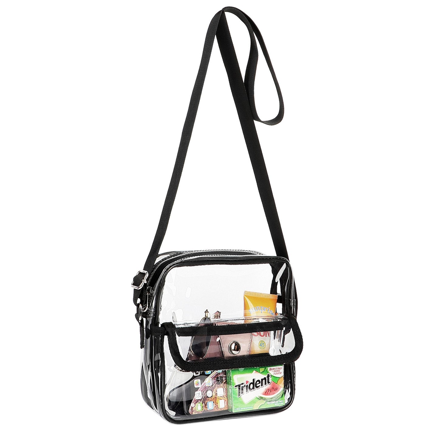 HULISEN Clear Purse, Stadium Approved Crossbody Bag, Clear Concert Bag for Women 8.25"L x 2.25"W x 7.3"H